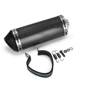 lot 1745 image: Universal 1.5 Inlet Exhaust Muffler With Removable DB Killer Slip On Dirt Street Bike Motorcycle Scooter - Carbon Fiber Color