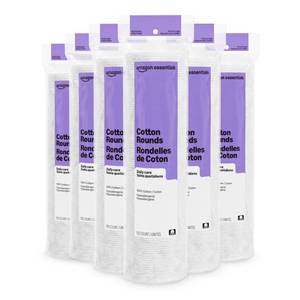 lot 1746 image: Amazon Essentials Hypoallergenic 100% Cotton Rounds, 600 Count (6 Packs of 100) (Previously Amazon Basics)