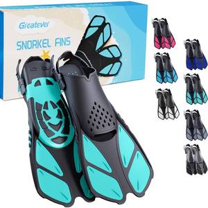 lot 1754 image: Greatever Snorkel Fins, Travel Size Short Flippers for Snorkel Swim Diving