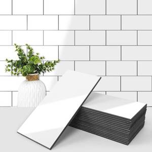 lot 1765 image: Art3d 102-Pack Peel and Stick Backsplash on Subway Tile, Glossy White