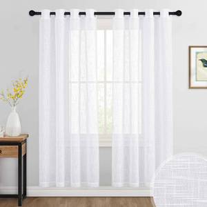 lot 2236 image: RYB HOME White Sheer Curtains 72 inch Length for Nursery Office