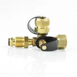 lot 2245 image: Stanbroil Propane Gas Brass Tee Adapter with 4 Port for RV or Motorhome