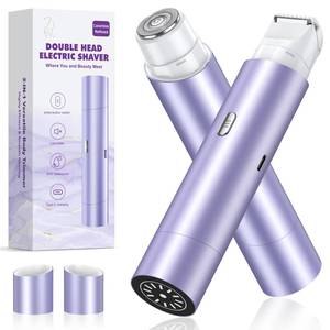 lot 2251 image: NIPOO Bikini Trimmer for Women, Dual Head Face Shaver Body Hair Trimmmer, IPX7 Waterproof Womens Electric Razor for Legs, Dark Purple