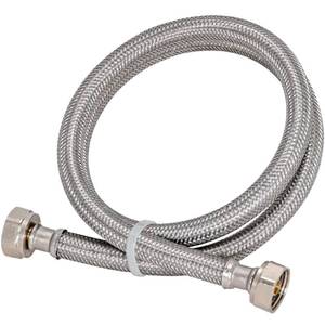 lot 2255 image: Eastman 60 Inch Steel-Flex Faucet Connector, Braided Stainless Steel Supply Line with 12 In. FIP Ends, 48022