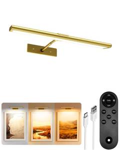 lot 2283 image: EZVALO Picture Light for Wall, 13 Rechargeable Magnetic with Remote