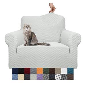 lot 2298 image: YEMYHOM Couch Cover Latest Jacquard Design High Stretch Sofa Chair Covers for Living Room, Pet Dog Cat Proof Armchair Slipcover Non Slip Magic Elastic Furniture Protector (Small, Ivory)