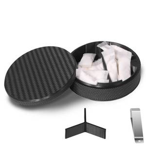 lot 2311 image: Nicotine Pouch Container with Divider and Magnetic Lid (Carbon Style)