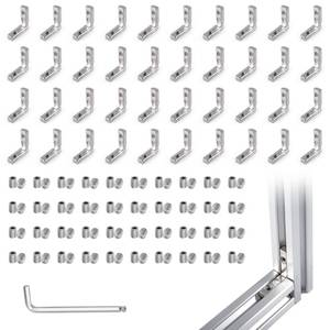 lot 2316 image: TOCLUX 40 Sets Silver 2020 Aluminum Extrusion Hidden Connector Kit- 40pcs L-Shape Inside Brackets, Hex Screws, Hex Wrench- for 6mm T Slot Extruded Aluminum Accessories Hardware
