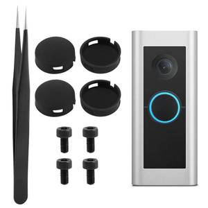 lot 2321 image: Yonderfume 4-Pack Doorbell Button Replacement for Doorbell ProPeephole Camera, Silicone Repair Buttons with 4 Screws and Tweezer, Fixes Cracked or Broken Buttons, Easy DIY Install, Black
