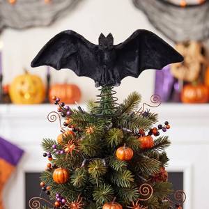 lot 2331 image: Suncalla 11 Inch Halloween Bat Tree Topper, Spooky Christmas Tree Topper