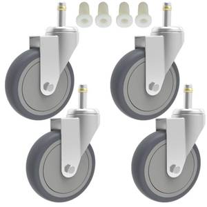 lot 2333 image: RILIDRI 5-Inch Swivel Caster Wheels, 716-Inch Stem Diameter Rubber Wheel, Heavy Duty TPR Thermoplastic Rubber Replacement Wheels, 225-lb per Wheel- 4 Pack