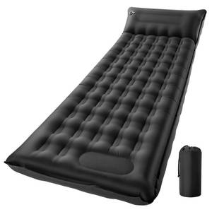 lot 2337 image: Leroci Camping Sleeping Pad, 6 inch Thick Ultralight Camping Mat with Pillow, Built-in Foot Pump Inflatable Sleeping Pads Compact for Camping Backpacking Hiking Traveling Tent,Single,Black