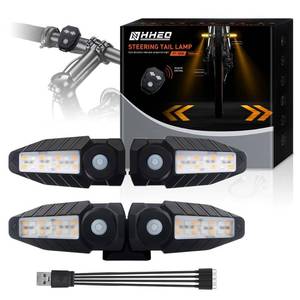 lot 2340 image: Bike Tail Light with Ultra-Bright Turn Signal Projection, 5 Modes-Wireless Horn Alarm Bicycle Tail Light 30 LED IPX4 Waterproof USB Rechargeable Rear and Front Cycling Lights for Road Safety(4Pcs)