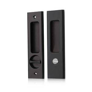 lot 2354 image: NCL Sliding Door Handle for Bath, Black Barn Door Flush Handle, Privacy Pocket Door Lock