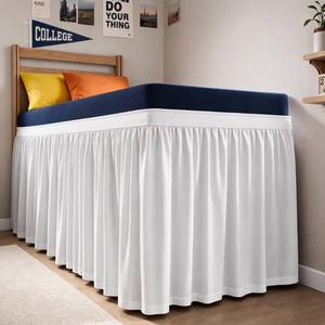lot 2427 image: CGK Linens Dorm Room Bed Skirt Twin XL - Dorm Room Essentials - 30 White