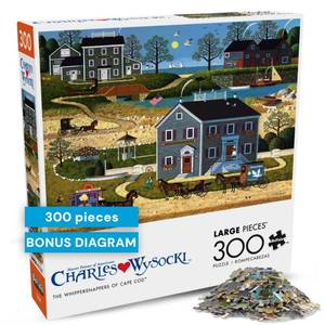 lot 2450 image: Buffalo Games Charles Wysocki, Whippersnappers Cape Cod, 300 Piece Puzzle