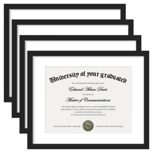 lot 3030 image: upsimples Diploma Frame with 8.5x11, 11x14 Degree frames, Black 4 Pack