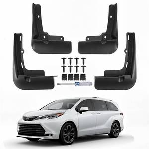 lot 3044 image: Custom Fit No Drill Mud Flaps for Toyota Sienna 2021 2022 2023 2024 2025, Flexible TPE All Weather Splash Guards, Protect Paint & Undercarriage, OEM Style, All Hybrid Models