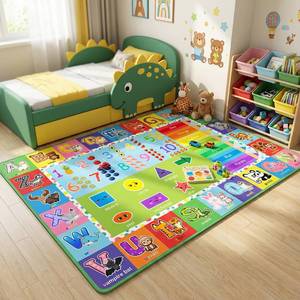 lot 5241 image: Wiero Kids Rug - 3x5 Feet ABC Rug for Playroom Educational Area Rugs with Alphabet Numbers Shapes Animals Children Play Mat for Bedroom Classroom Floor Decor