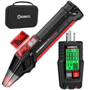 lot 5243 image: KAIWEETS Circuit Breaker Finder with LCD Display, GFCI Outlet Tester, Electrical Circuit Tracer Tool with NCV Test & Flashlight, Includes Carrying Case - KT301