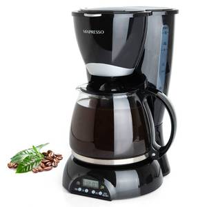 lot 5250 image: Mixpresso 8-Cup Drip Coffee Maker Programmable, Coffee Pot Machine Including Reusable & Removable Coffee Filter, Black Electric Coffee Maker