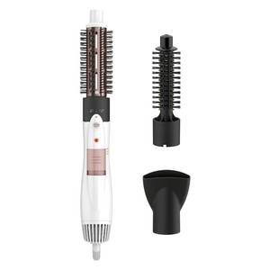 lot 5251 image: Conair Double Ceramic 3-in-1 Hot Air Brush, Interchangeable Attachments 1-�-Inch Thermal Brush, �-Inch Boar and Nylon Bristle Brush, and Concentrator, Voluminous Curls & Straight Styles, White