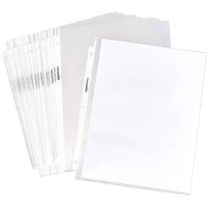 lot 5254 image: Amazon Basics Sheet Protectors for 3 Ring Binder, Non-Glare, Top Loading, Letter Size 8.5 x 11 in, Clear Plastic Sleeves, 100-Pack