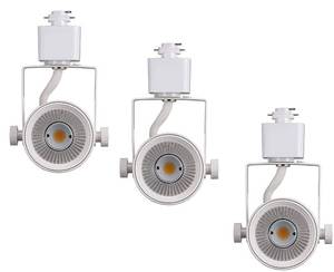lot 5256 image: CLOUDY BAY 8W Dimmable LED Track Light Head,CRI90 Day Light 5000K,Adjustable Tilt Angle Track Lighting Fixture,40° Angle for Accent Retail,White Finish,Halo Type- 3 Pack