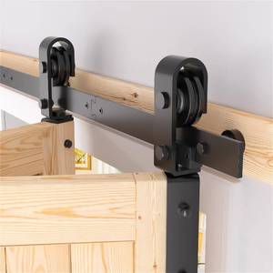 lot 5275 image: SANKEYTEW 60 Bifold Barn Door Hardware Kit - Fit for 2 Bifold Doors, Black Plastic Spraying, Folding Push-Pull, Thickened Carbon Steel - Sturdy & Durable - Anti-Skipping Design (zdm-60-2)