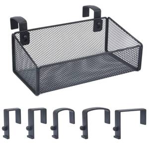 lot 5276 image: MATIMASU Bedside Caddy Hanging Storage Basket Beside Shelf Metal Organizer for Collage Dorm Bunk Bed,Hospital Bed,Baby Bed - Bedroom Essentials for Magazine,Remote Control,Phone,Drinks (Black)