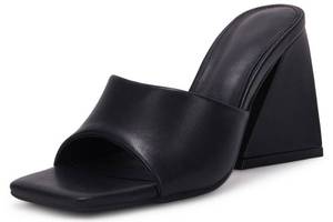 lot 5279 image: Womens Heeled Sandals Square Open Toe Slip on Block Heels Mules (size 8.5)