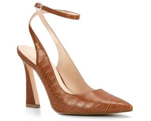 lot 5290 image: Reoplty Womens Closed Toe Ankle Strap Heels Pointed Toe Pumps Shoes Slingback High Heel Wedding Dress Shoes Caramel (size 8.5)