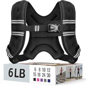 lot 5310 image: Zeerun Weighted Vest, 6810121518202430LB for Men Women, 6LBS-Black