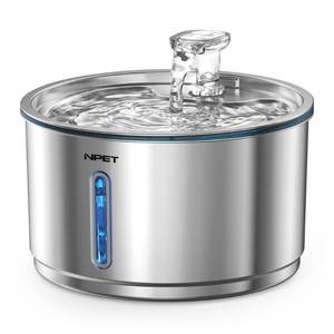 lot 7083 image: NPET Cat Water Fountain Stainless Steel 1Gal135oz Automatic Pet Fountain
