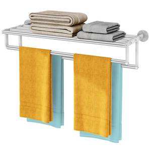lot 7112 image: XEENEW Double Towel Rack Brushed Nickel 32