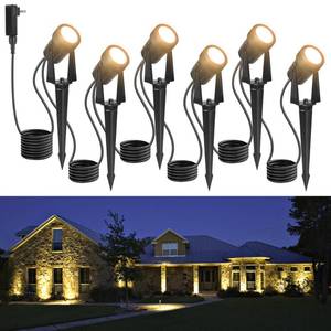 lot 7120 image: NEWKAZ Low Voltage LED Landscape Spotlight Kit, 65.6FT, 18W