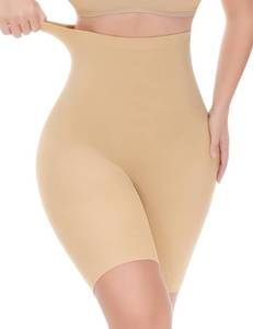lot 8348 image: Yeblues Tummy Control Shapewear, High Waisted Shapewear Shorts for Women, Seamless Body Shaper Underwear Girdle Thigh Slimmer Nude Medium