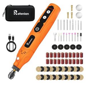 lot 8356 image: Refenlan 4V Mini Cordless Rotary Tool Kit, 5-Speed 23000RPM, 79Pcs (Orange)