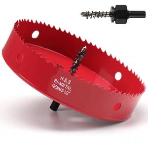 lot 8360 image: Hole Saw 6-12 Inch for Wood, Metal, Plastic & Drywall with Arbor
