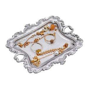lot 8362 image: Funly mee Vintage Metal Sliver Jewelry Tray, Ring Holder