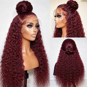 lot 8370 image: SISIFIRE Dark Burgundy Water Wave Lace Front Wig 13x4