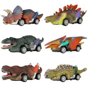 lot 8375 image: DINOBROS Dinosaur Toy Pull Back Cars 6-Pack