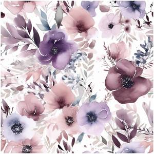 lot 8399 image: HAOKHOME Floral Peel and Stick Wallpaper 17.3in x 9.8ft
