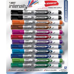 lot 8436 image: BIC Intensity Advanced Dry Erase Markers, 12-Count