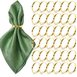 lot 8450 image: YMGN Gold Napkin Rings, 100 Pcs, Round Design