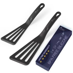lot 8472 image: HOTEC 2-Pack Silicone Slotted Fish Turner Spatula Set