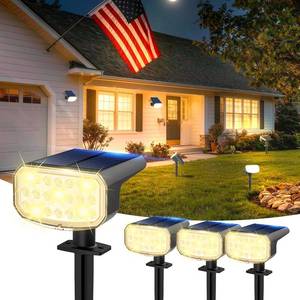 lot 8477 image: JEJOT Solar Spotlights Outdoor Waterproof, 4 Pack