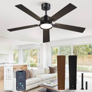 lot 9643 image: Glowivia 52 Inch Ceiling Fan with Lights,APP&Remote Control,DC Motor