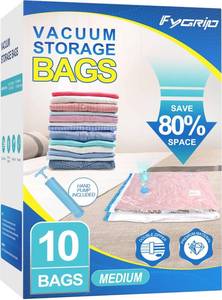lot 9657 image: Fygrip 80% Space Saver Vacuum Storage Bags with Hand Pump, 10 Medium