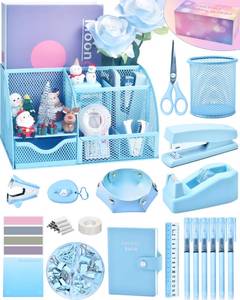 lot 9660 image: LXEVIHK Blue Desk Accessories 23-Piece Office Supplies Gift Set for Women